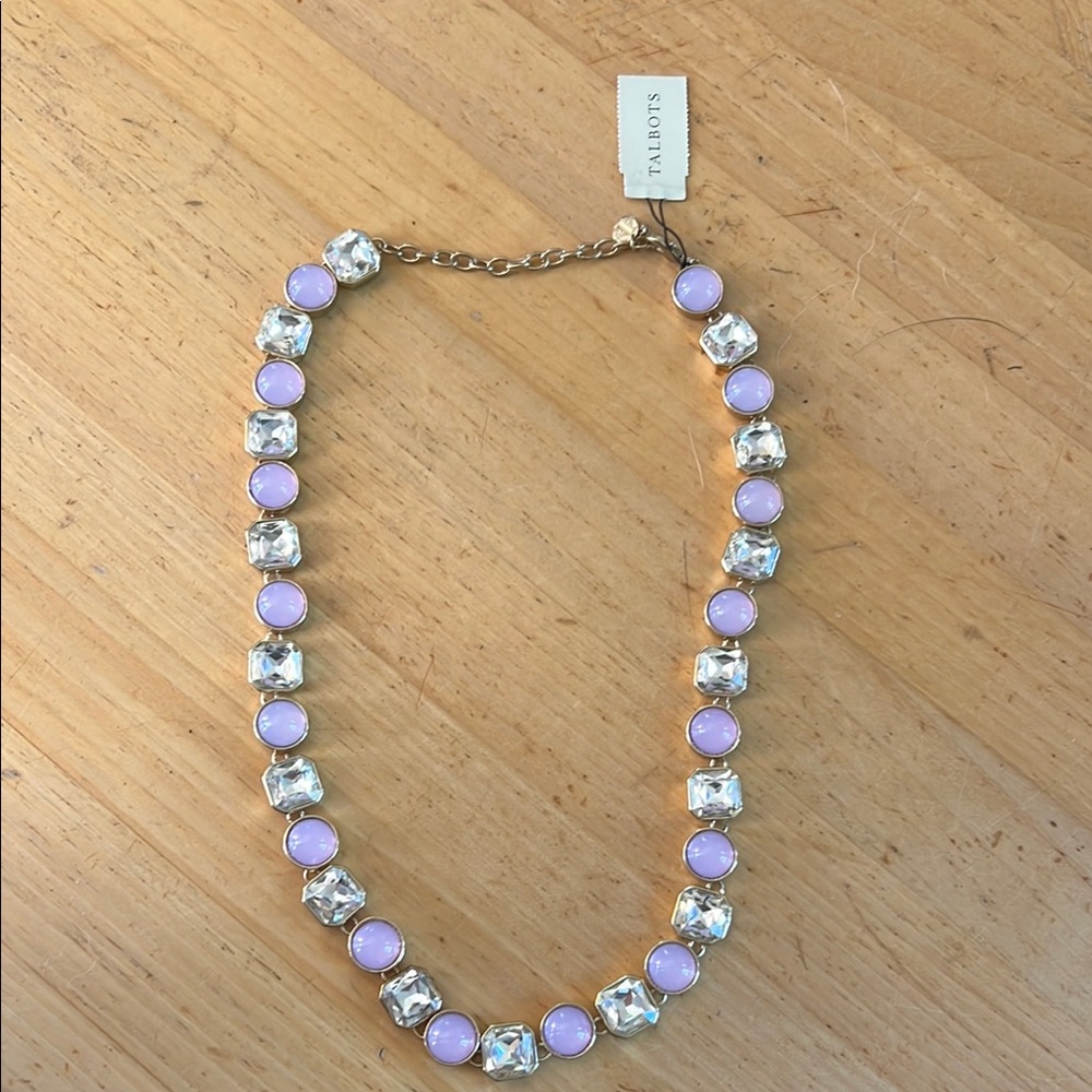 Talbots Purple and Silver Beaded Necklace